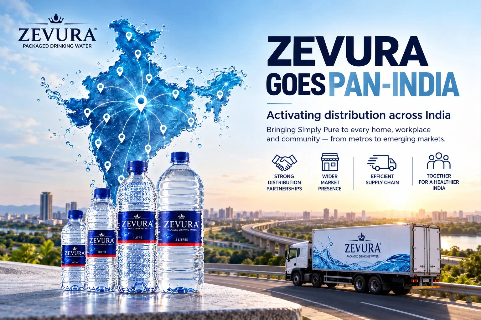 ZEVURA packaged drinking water distribution expansion across India